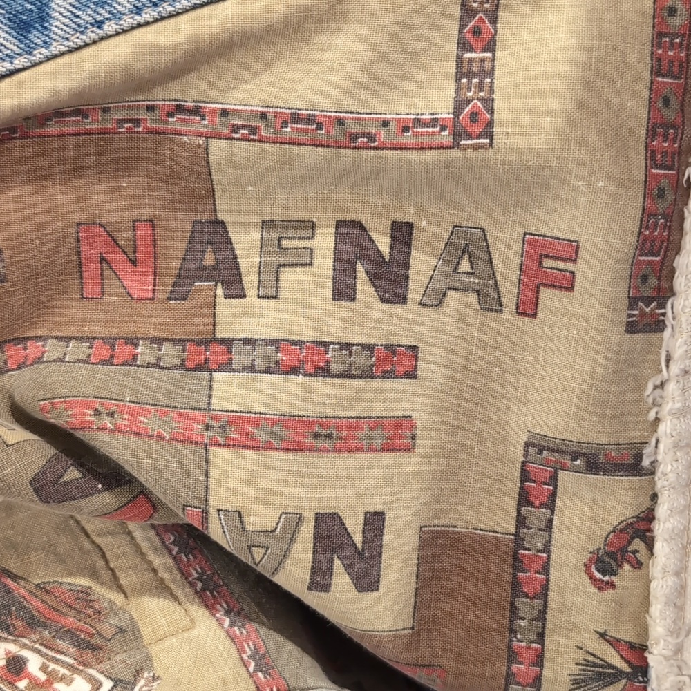 Vintage 90's Naf Naf Denim Jacket with Navy Collar - Picture 9 of 12